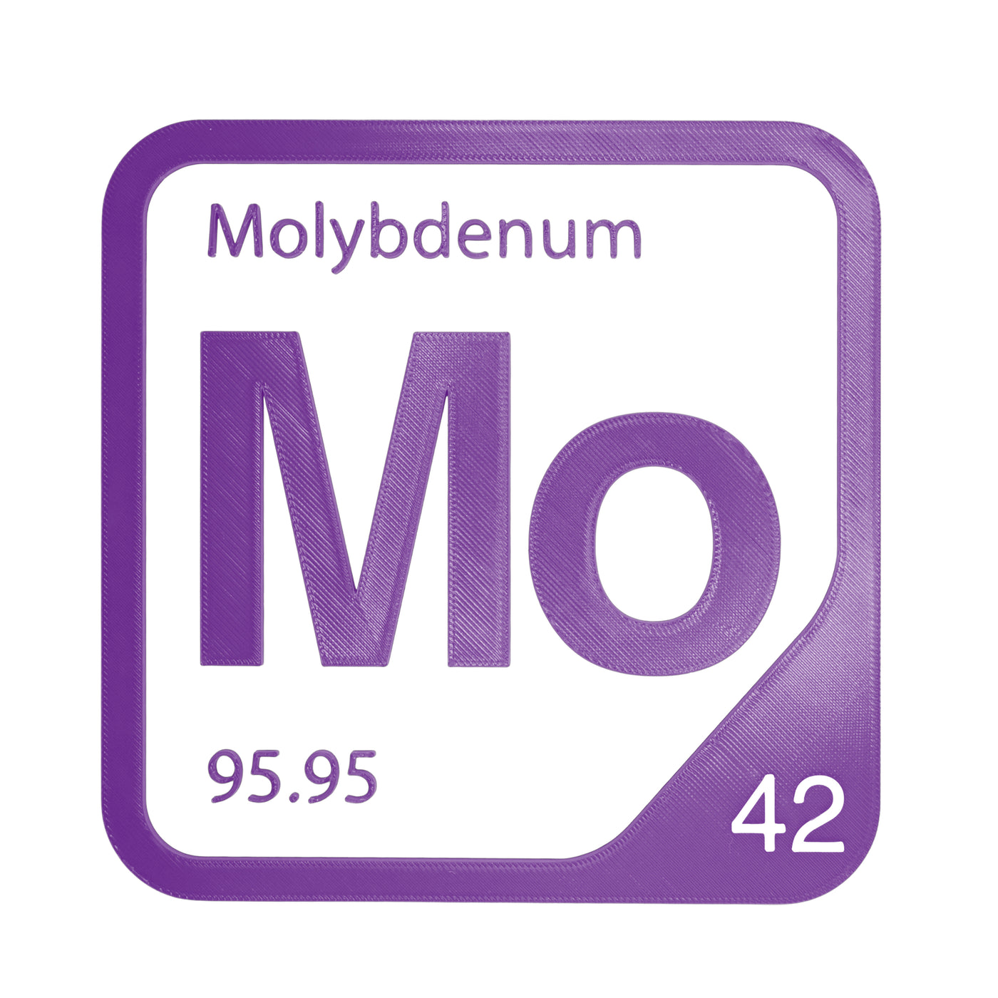 Molybdenum periodic table Elemental Tile in Purple