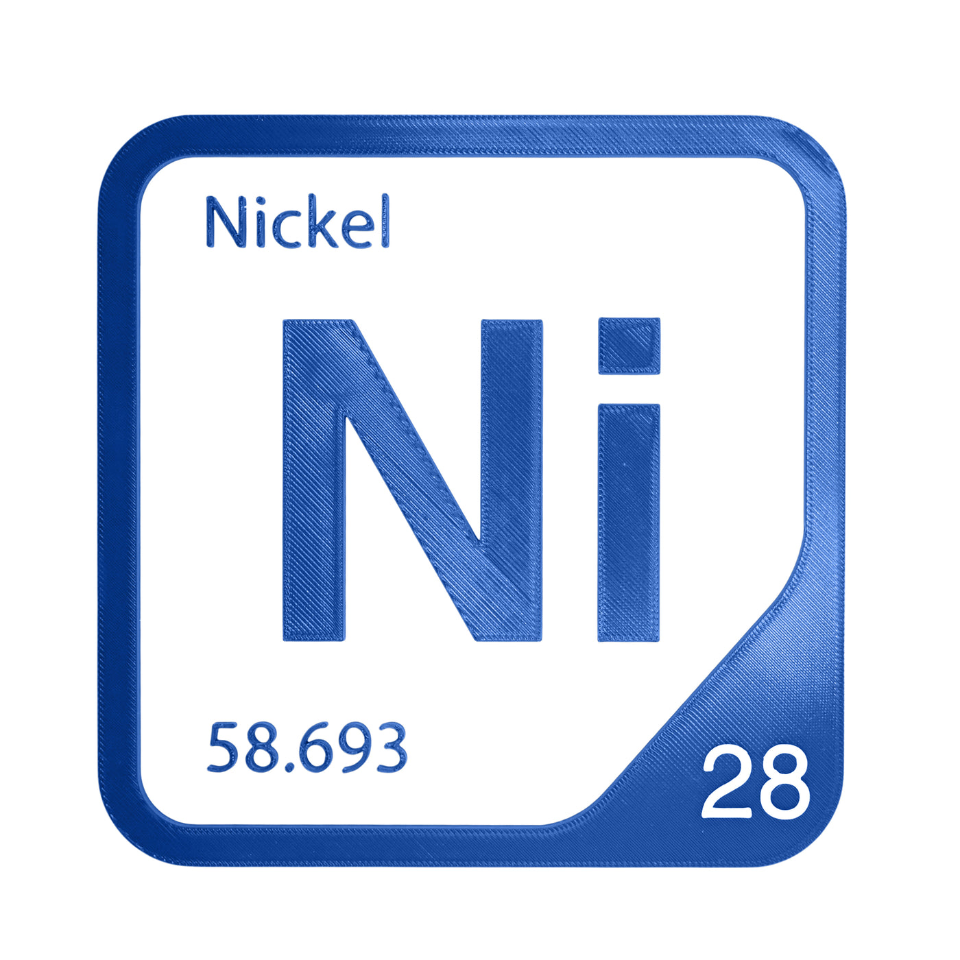 Nickel periodic table Elemental Tile in Blue