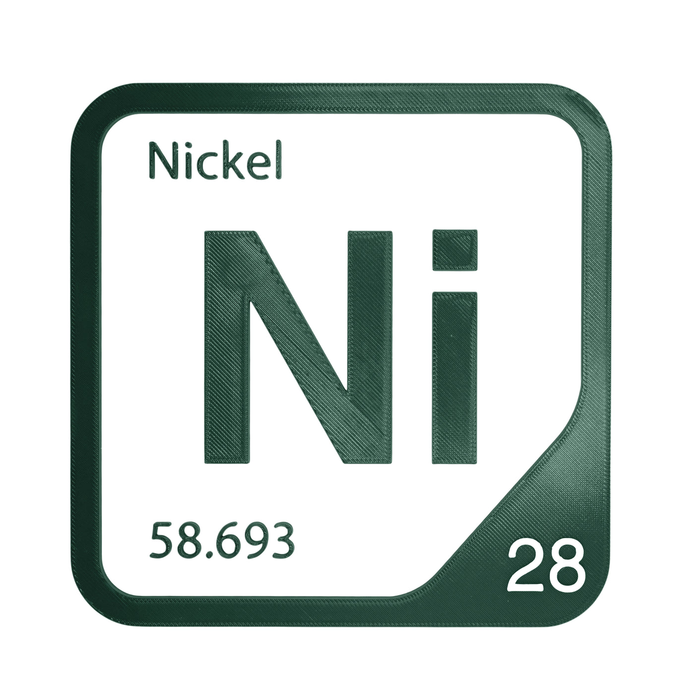 Nickel periodic table Elemental Tile in Forest Green