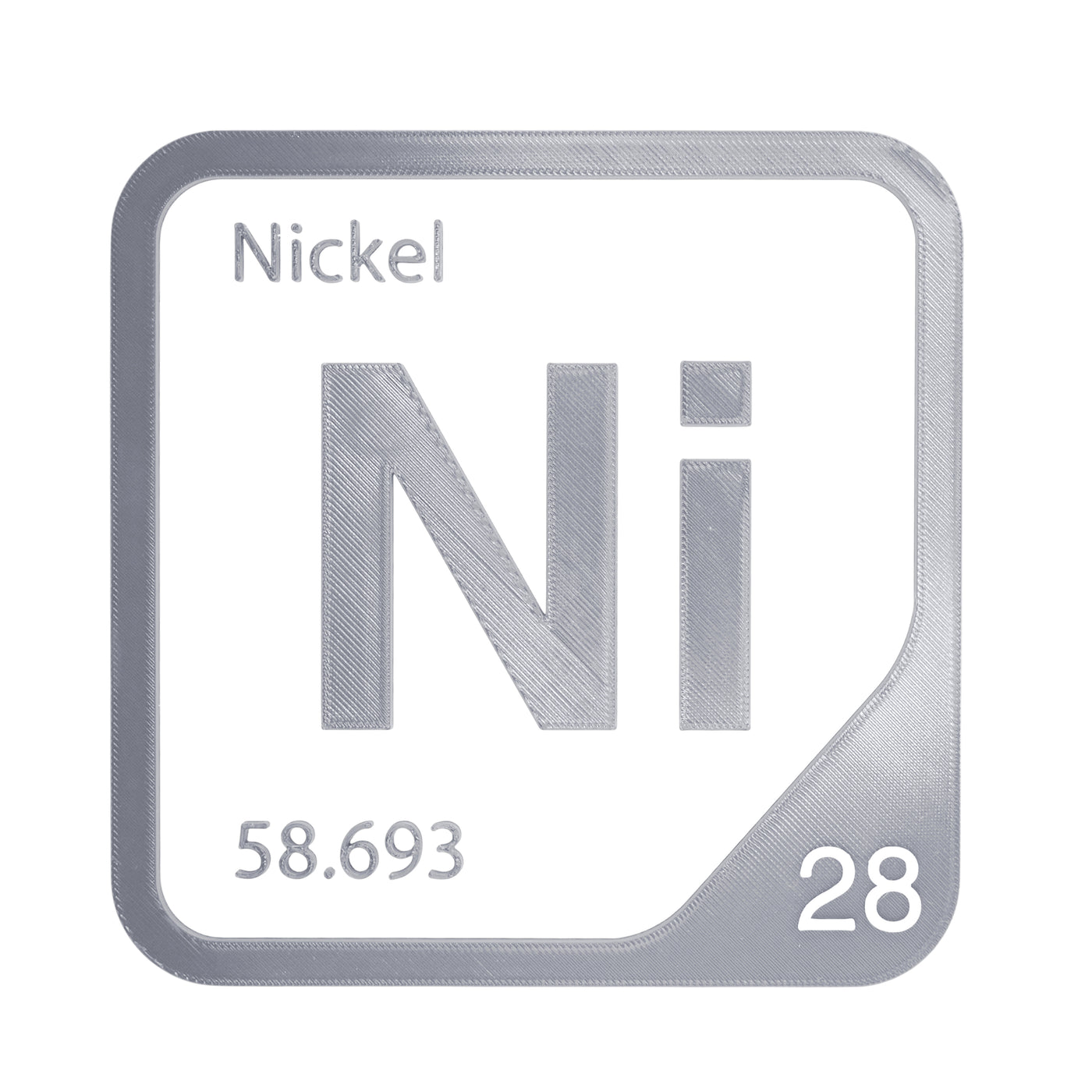 Nickel periodic table Elemental Tile in Gray