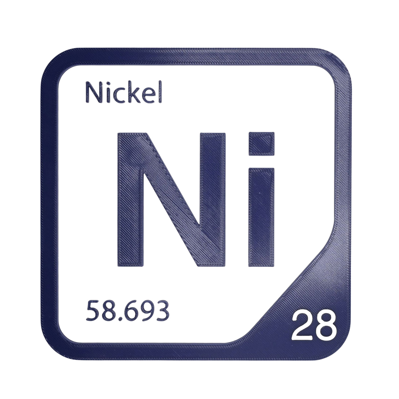 Nickel periodic table Elemental Tile in Navy Blue