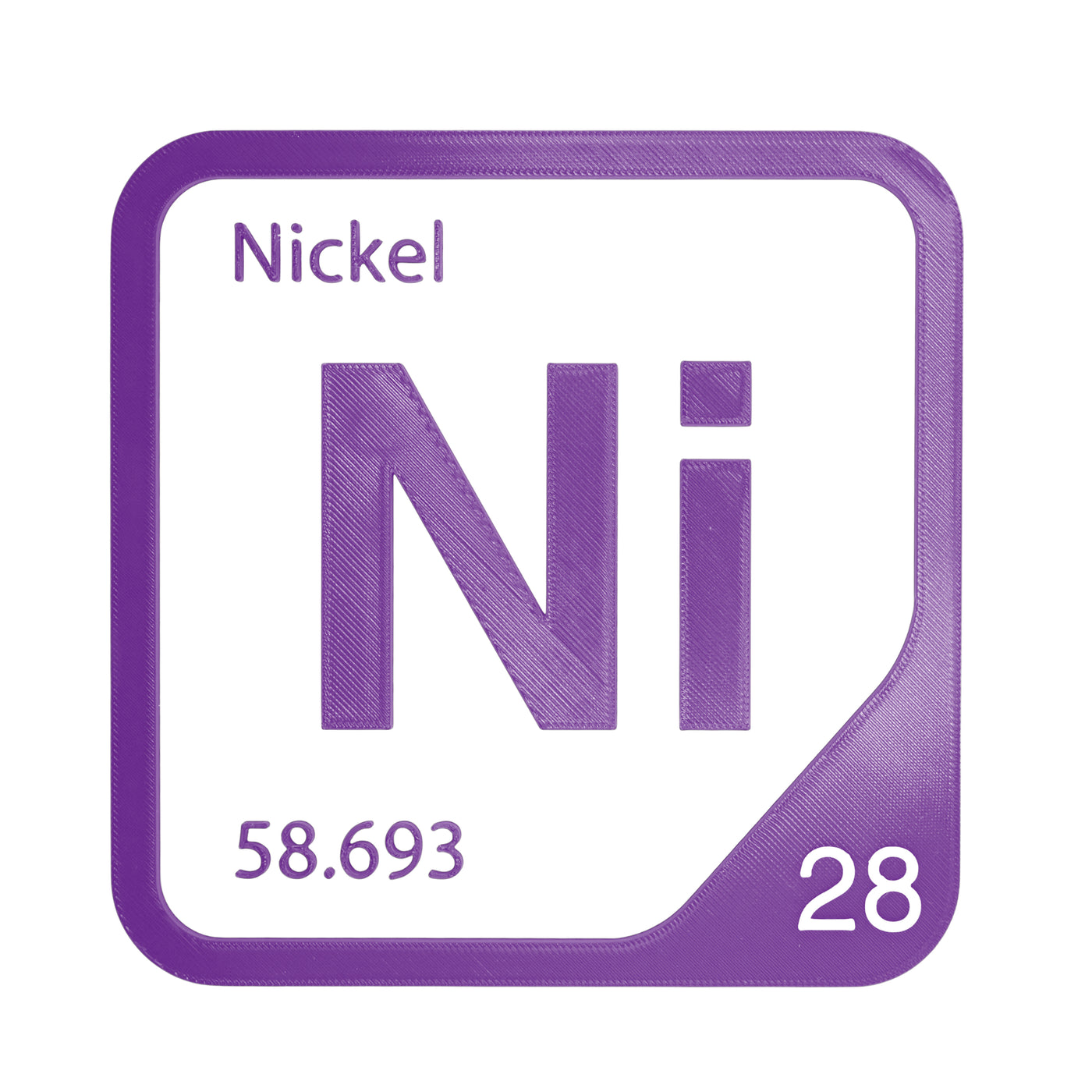 Nickel periodic table Elemental Tile in Purple