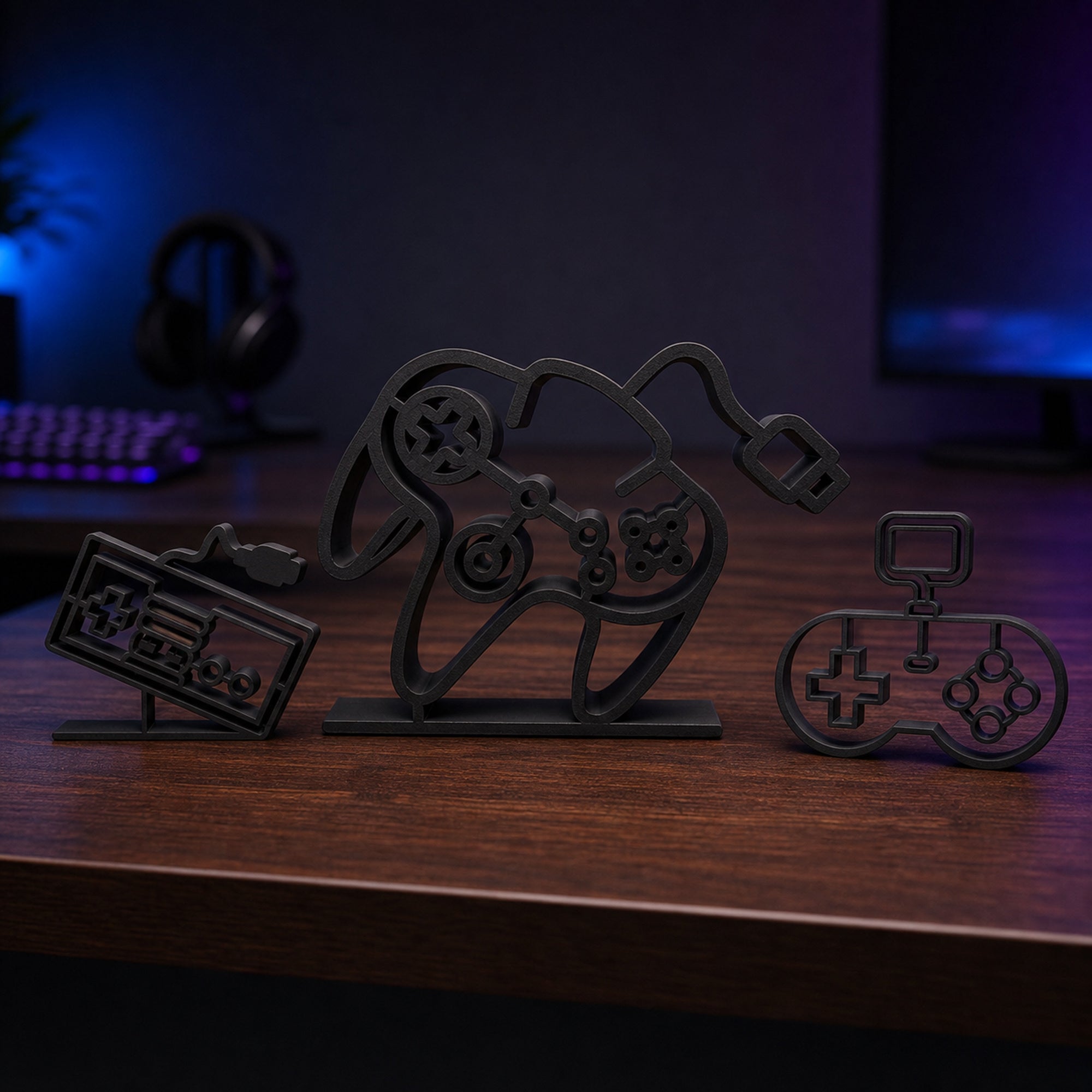 Video Game Line Art Sculpture Collection