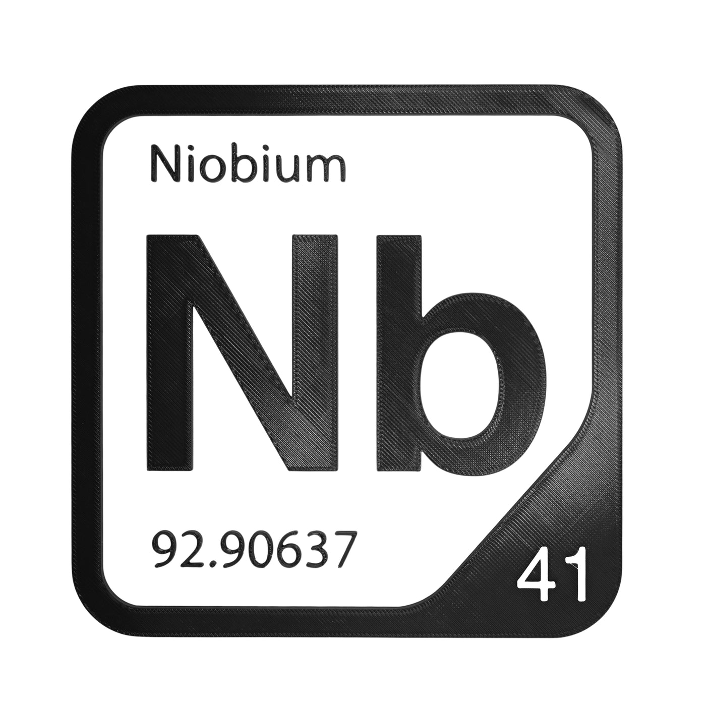 Niobium periodic table Elemental Tile in Black