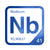Niobium periodic table Elemental Tile in Blue