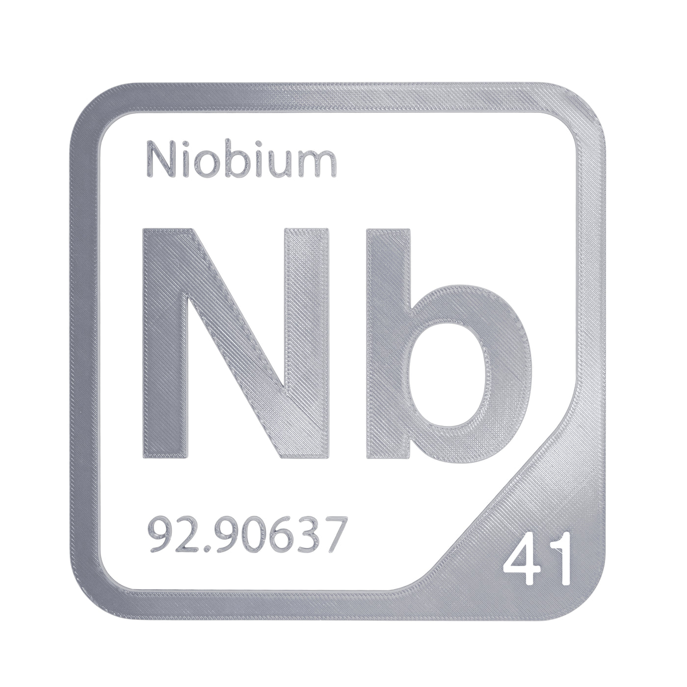 Niobium periodic table Elemental Tile in Gray