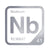 Niobium periodic table Elemental Tile in Gray