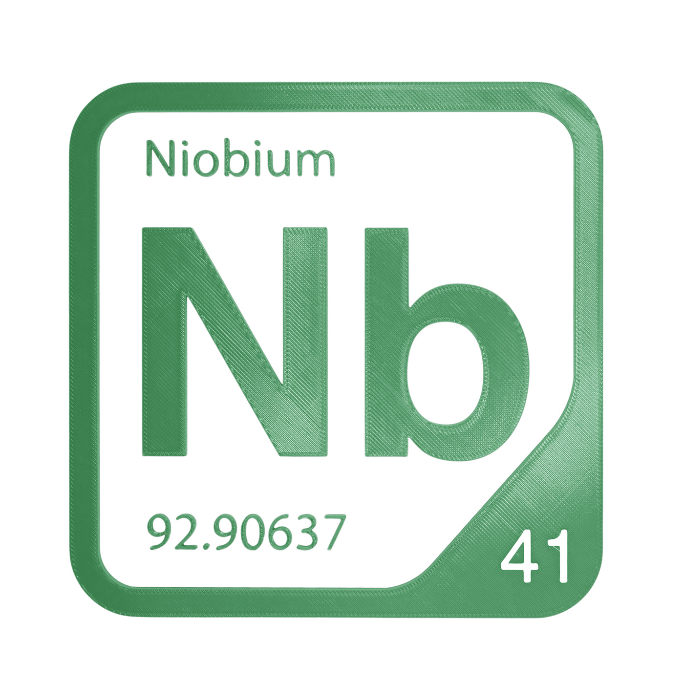 Niobium periodic table Elemental Tile in Green