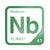 Niobium periodic table Elemental Tile in Green