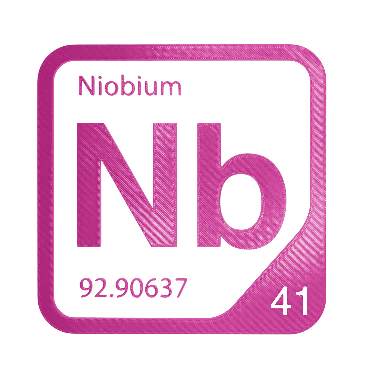 Niobium periodic table Elemental Tile in Magenta
