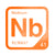 Niobium periodic table Elemental Tile in Orange