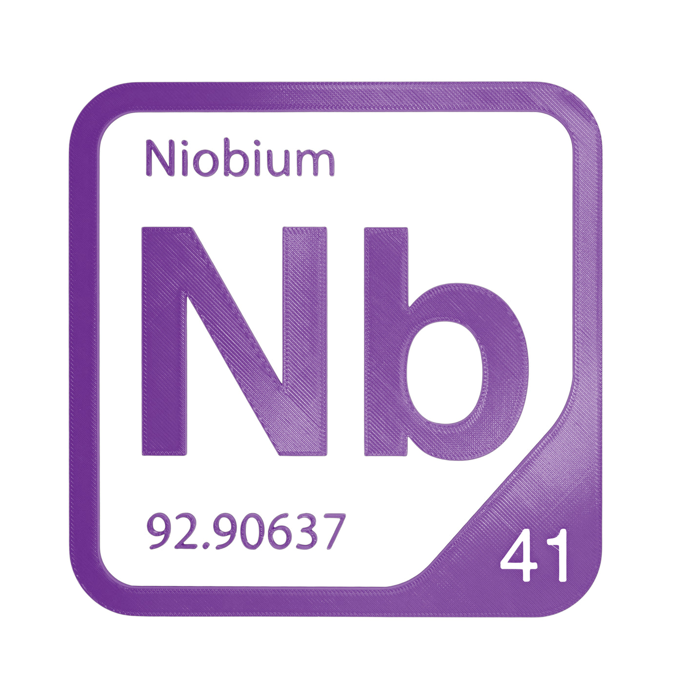 Niobium periodic table Elemental Tile in Purple