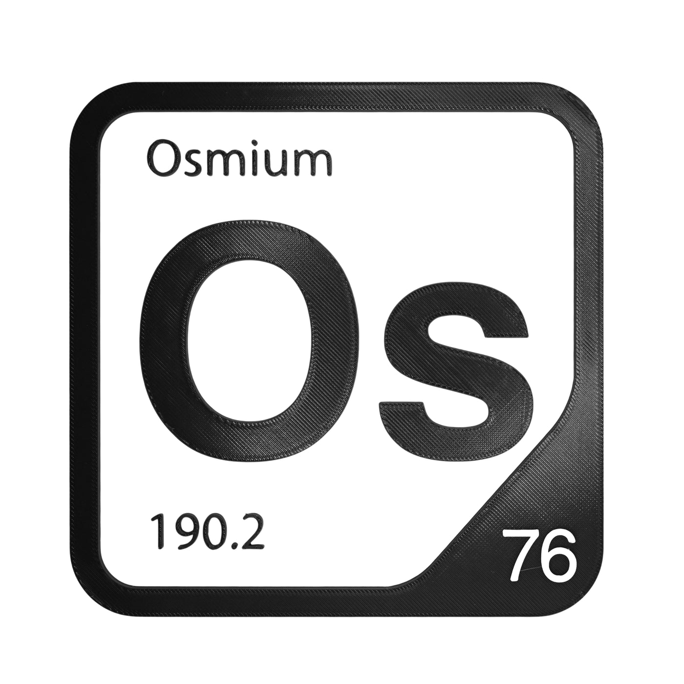Osmium periodic table Elemental Tile in Black