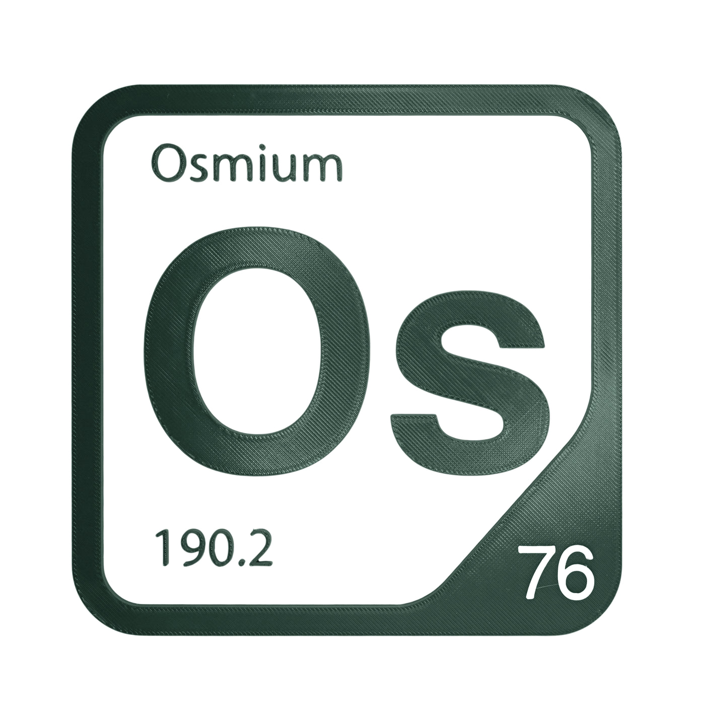 Osmium periodic table Elemental Tile in Forest Green