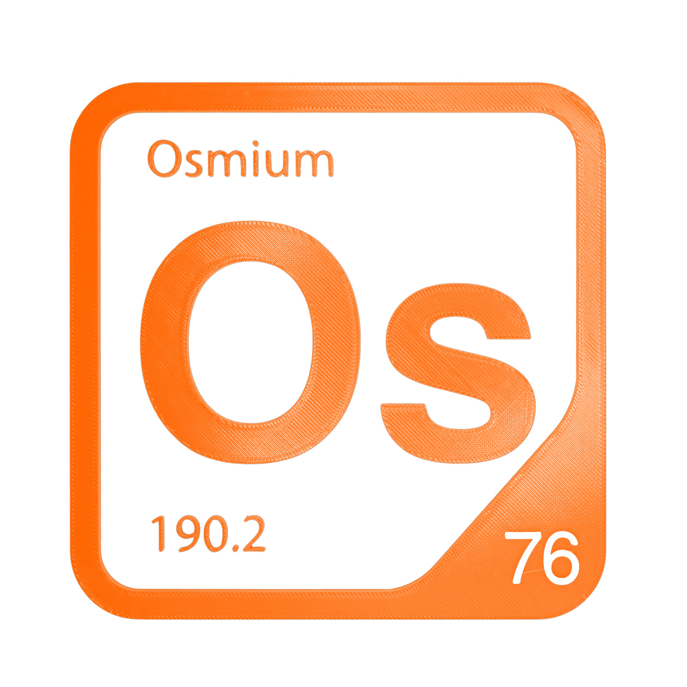 Osmium periodic table Elemental Tile in Orange