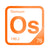 Osmium periodic table Elemental Tile in Orange