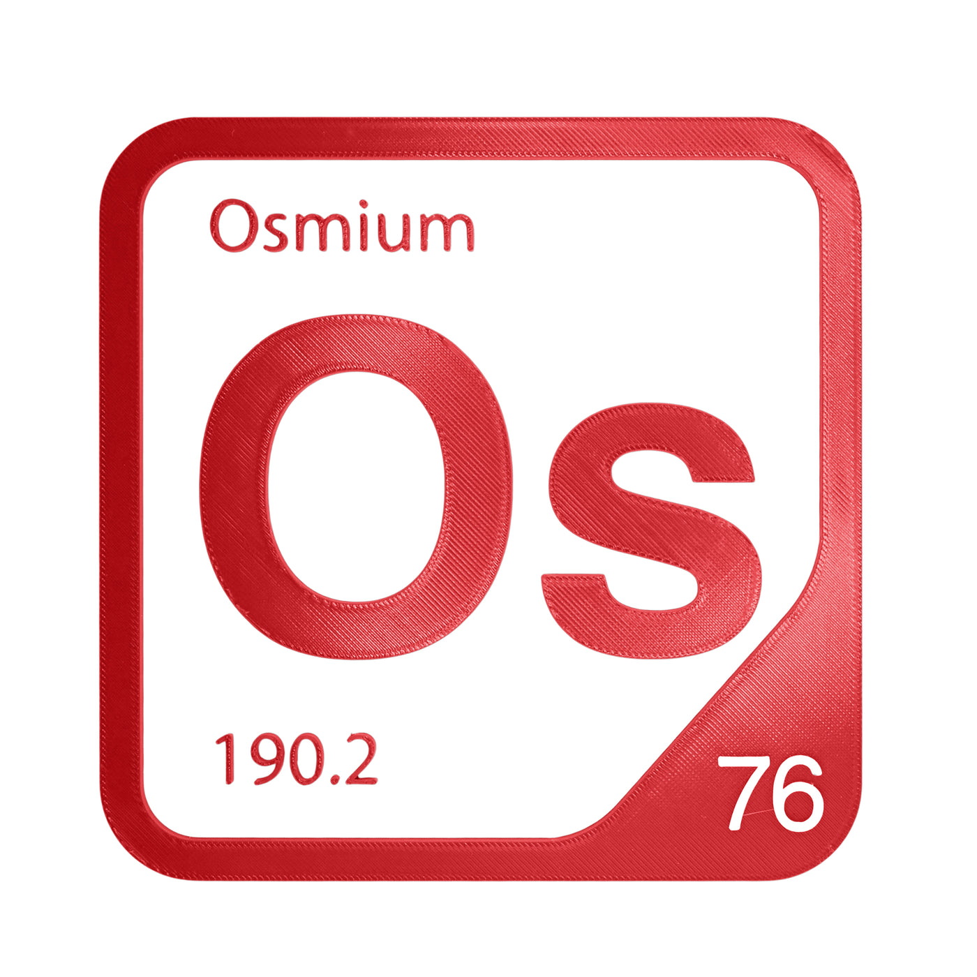 Osmium periodic table Elemental Tile in Red