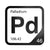 Palladium periodic table Elemental Tile in Black