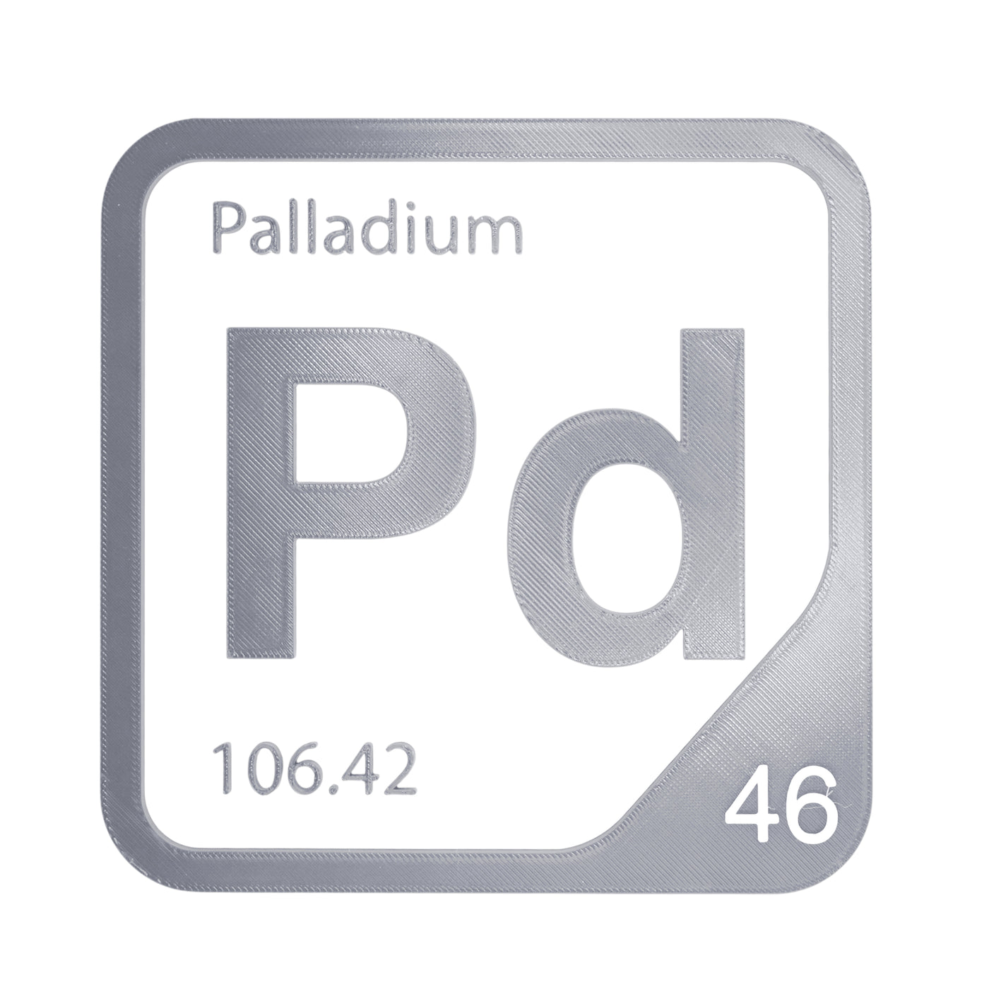 Palladium periodic table Elemental Tile in Gray