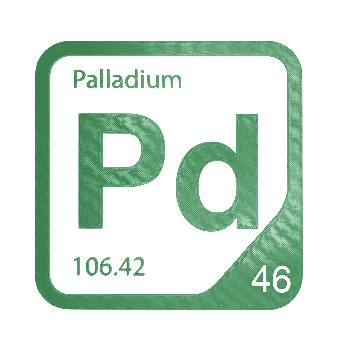 Palladium periodic table Elemental Tile in Green
