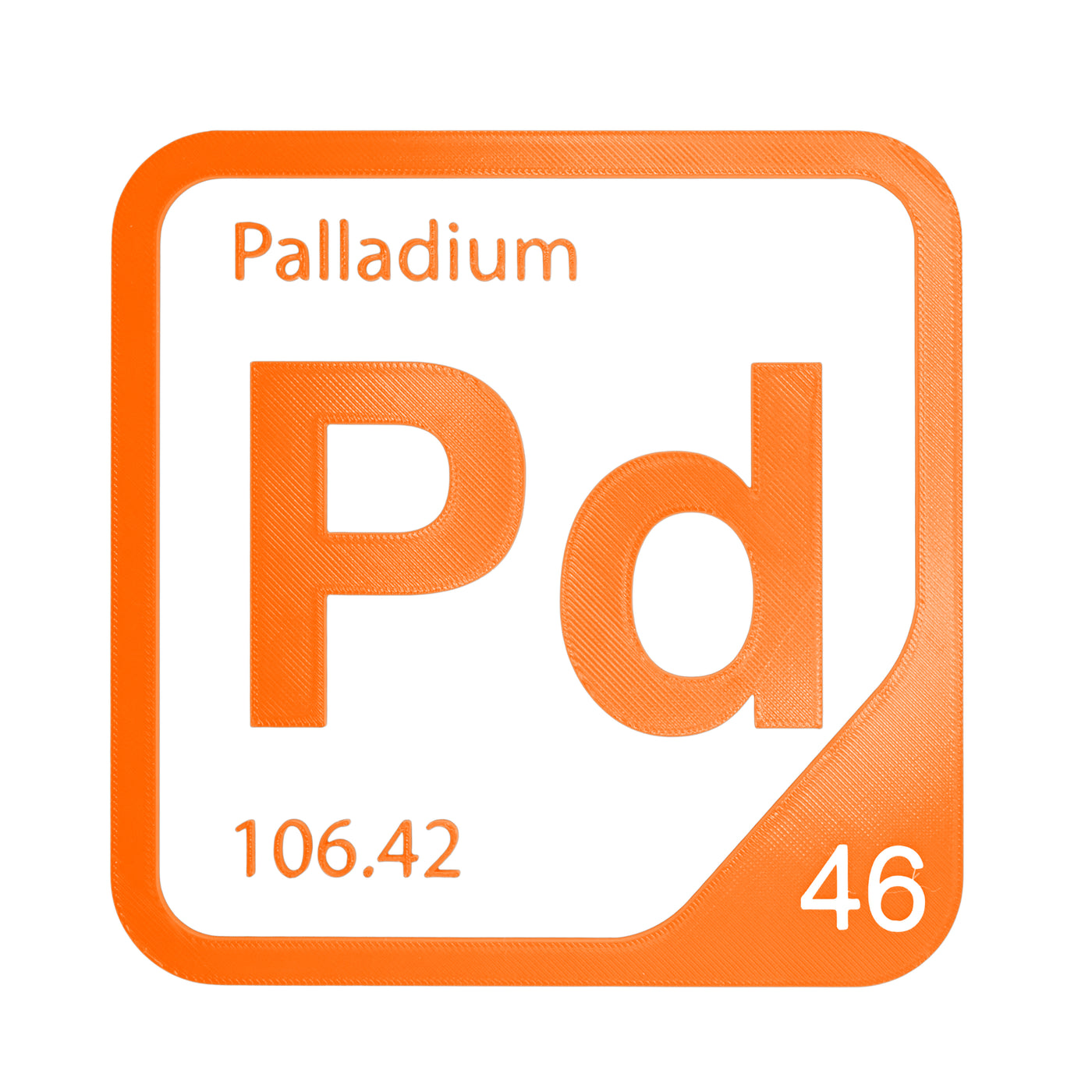 Palladium periodic table Elemental Tile in Orange