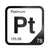 Platinum periodic table Elemental Tile in Black