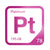 Platinum periodic table Elemental Tile in Magenta