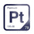 Platinum periodic table Elemental Tile in Navy Blue