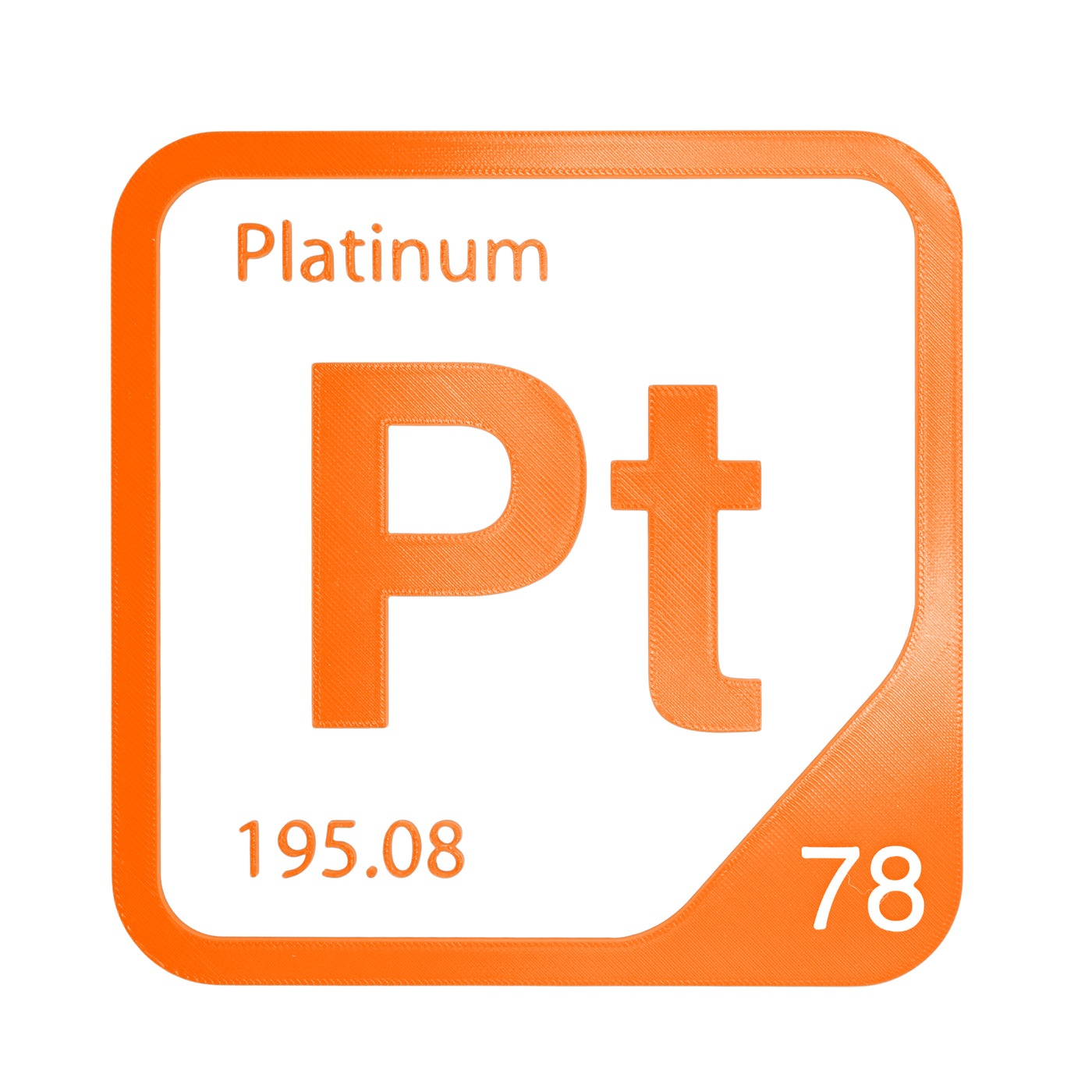 Platinum periodic table Elemental Tile in Orange