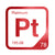 Platinum periodic table Elemental Tile in Red
