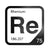 Rhenium periodic table Elemental Tile in Black