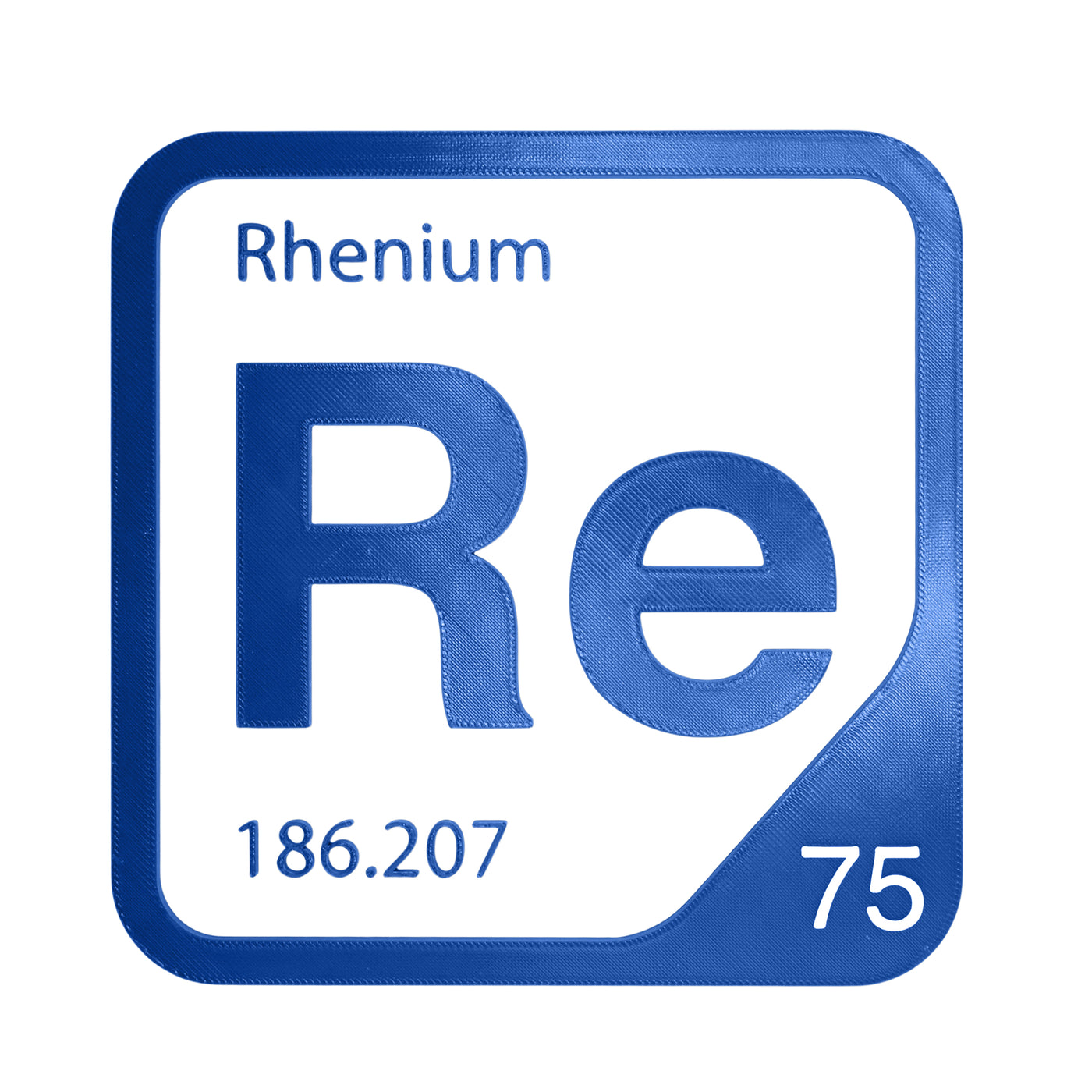 Rhenium periodic table Elemental Tile in Blue