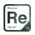 Rhenium periodic table Elemental Tile in Forest Green