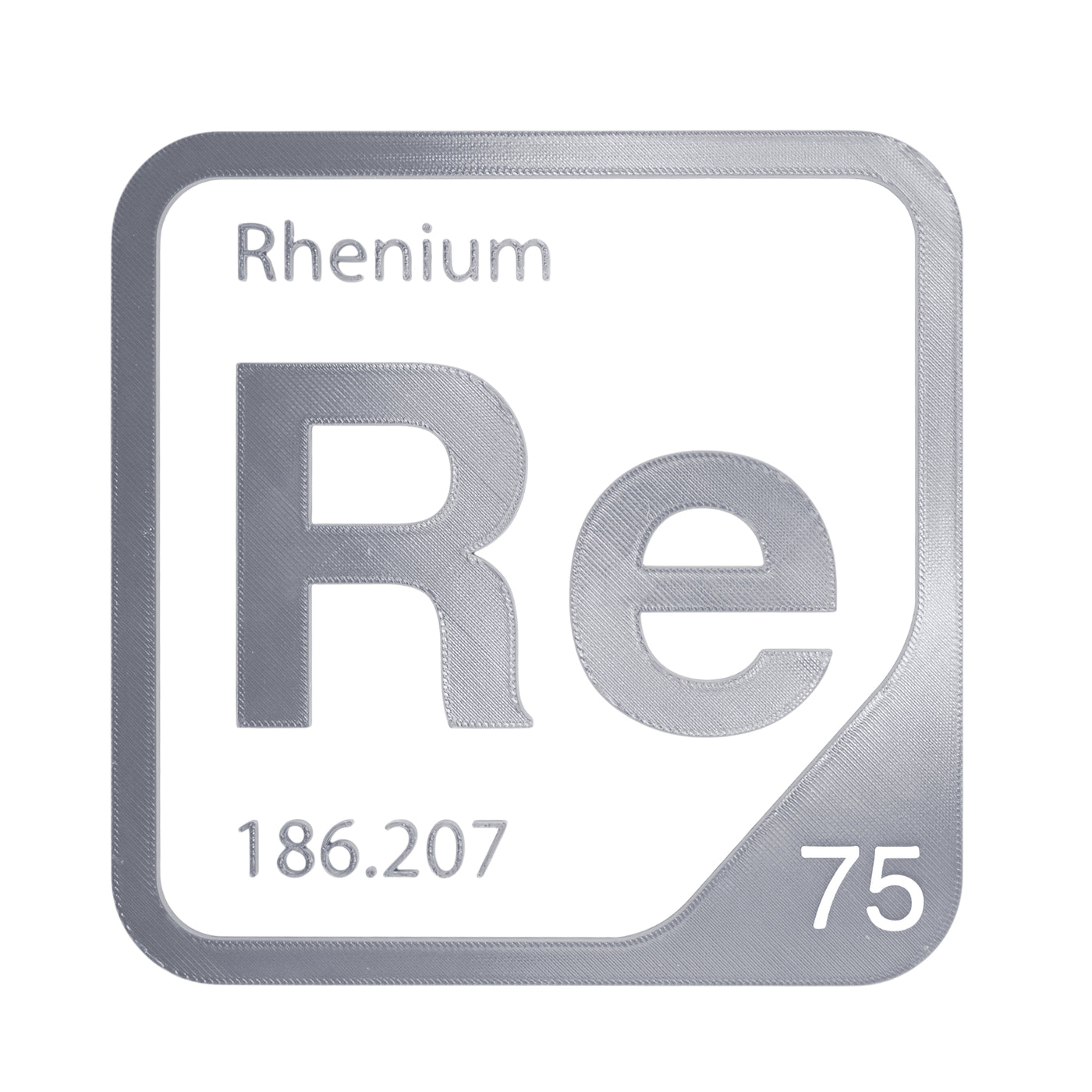 Rhenium periodic table Elemental Tile in Gray