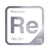 Rhenium periodic table Elemental Tile in Gray