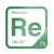 Rhenium periodic table Elemental Tile in Green