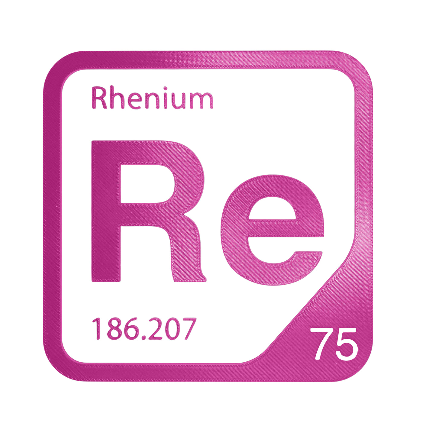 Rhenium periodic table Elemental Tile in Magenta