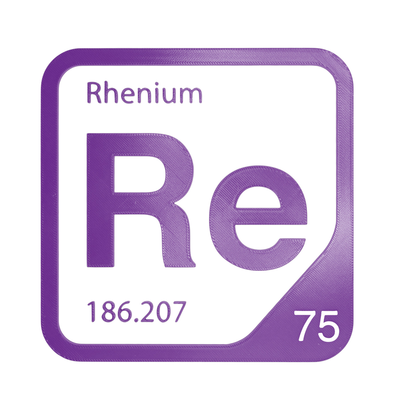 Rhenium periodic table Elemental Tile in Purple