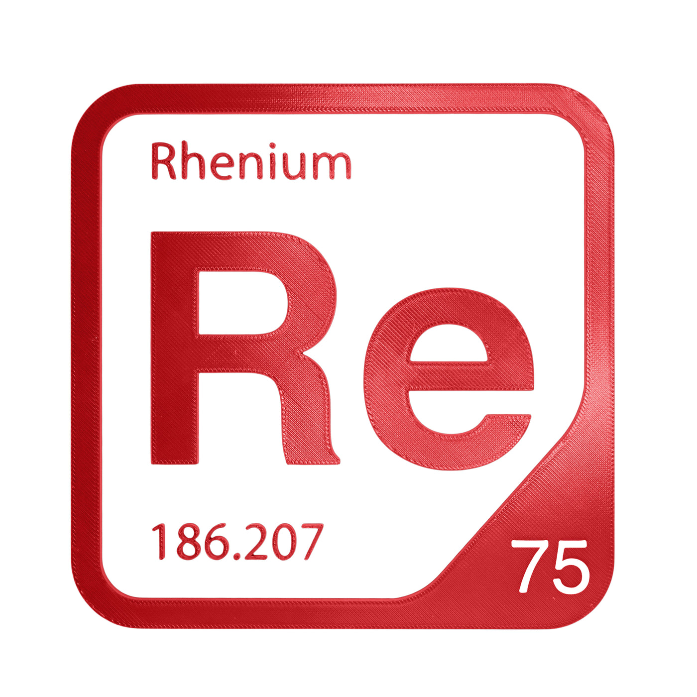 Rhenium periodic table Elemental Tile in Red