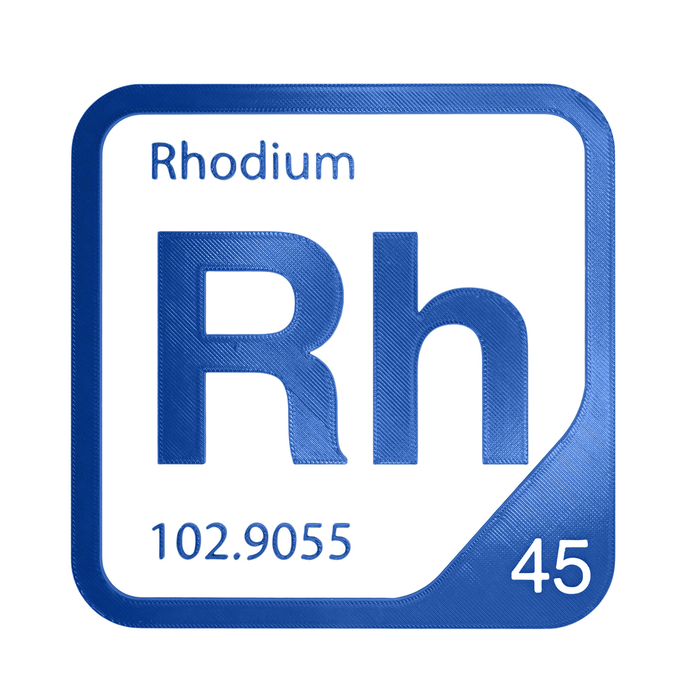Rhodium periodic table Elemental Tile in Blue