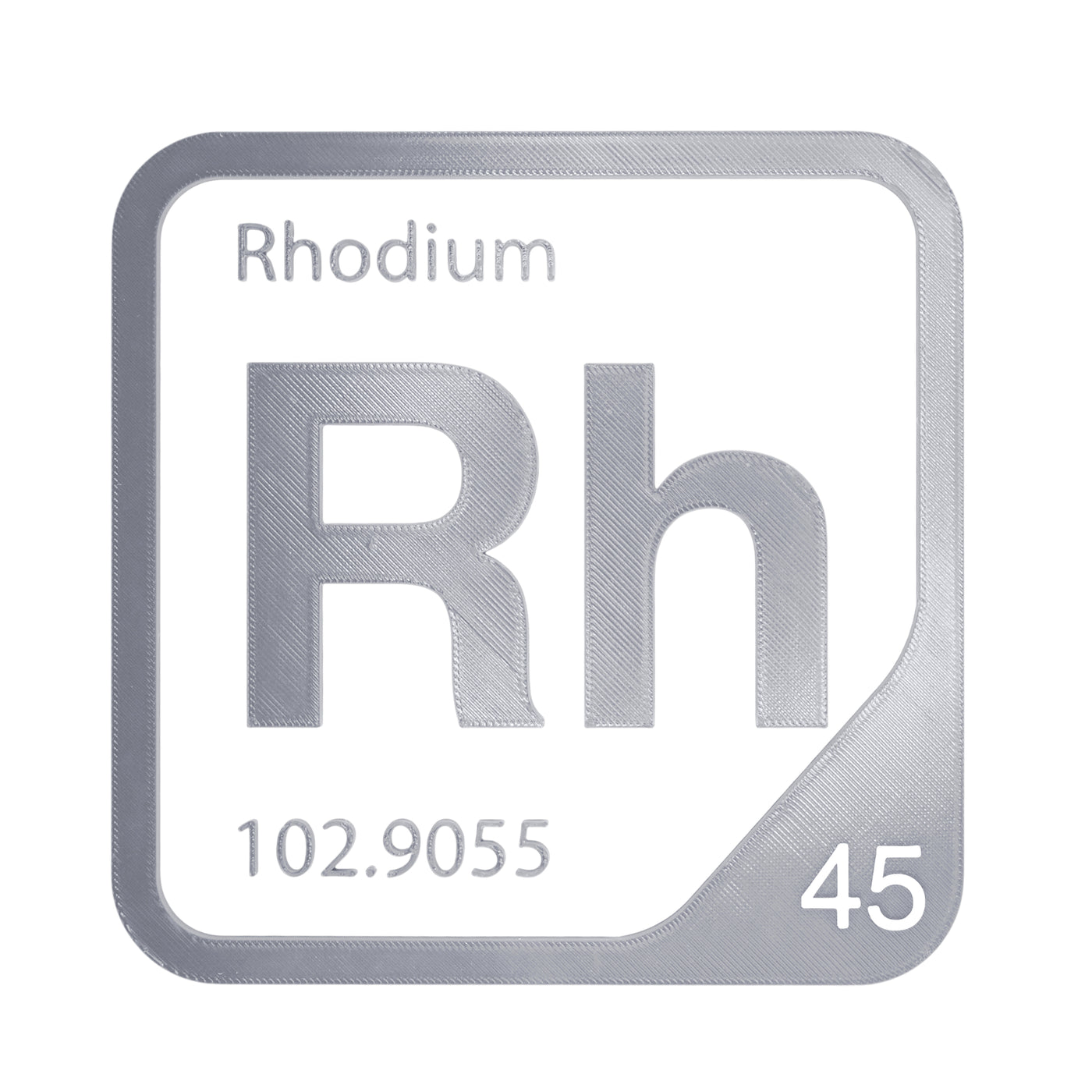 Rhodium periodic table Elemental Tile in Gray