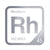 Rhodium periodic table Elemental Tile in Gray