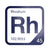 Rhodium periodic table Elemental Tile in Navy Blue