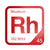 Rhodium periodic table Elemental Tile in Red