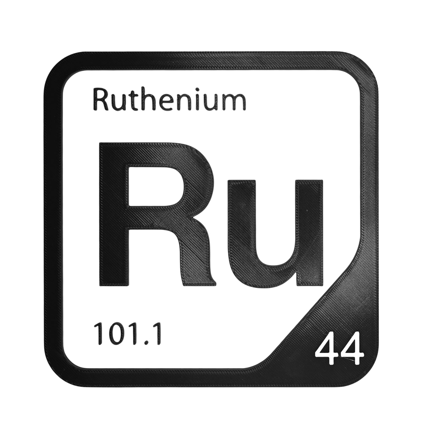Ruthenium periodic table Elemental Tile in Black