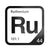 Ruthenium periodic table Elemental Tile in Black