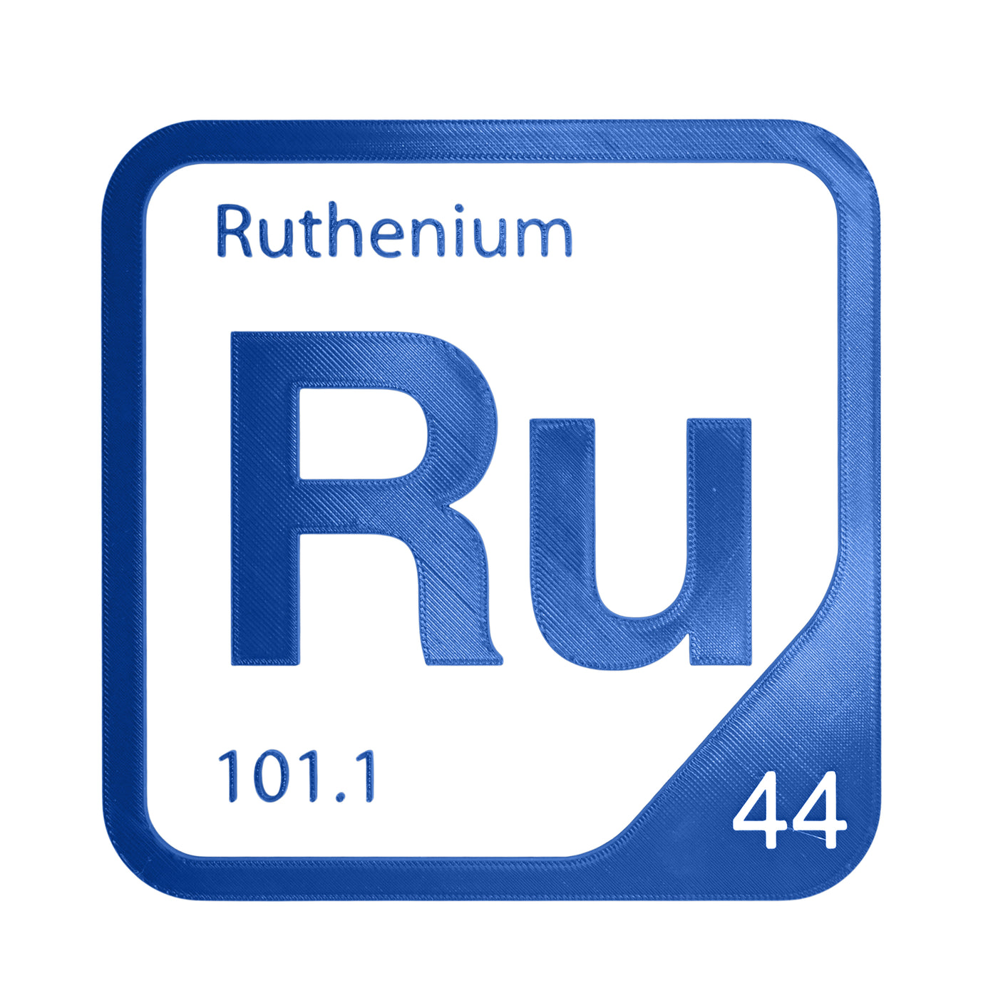 Ruthenium periodic table Elemental Tile in Blue
