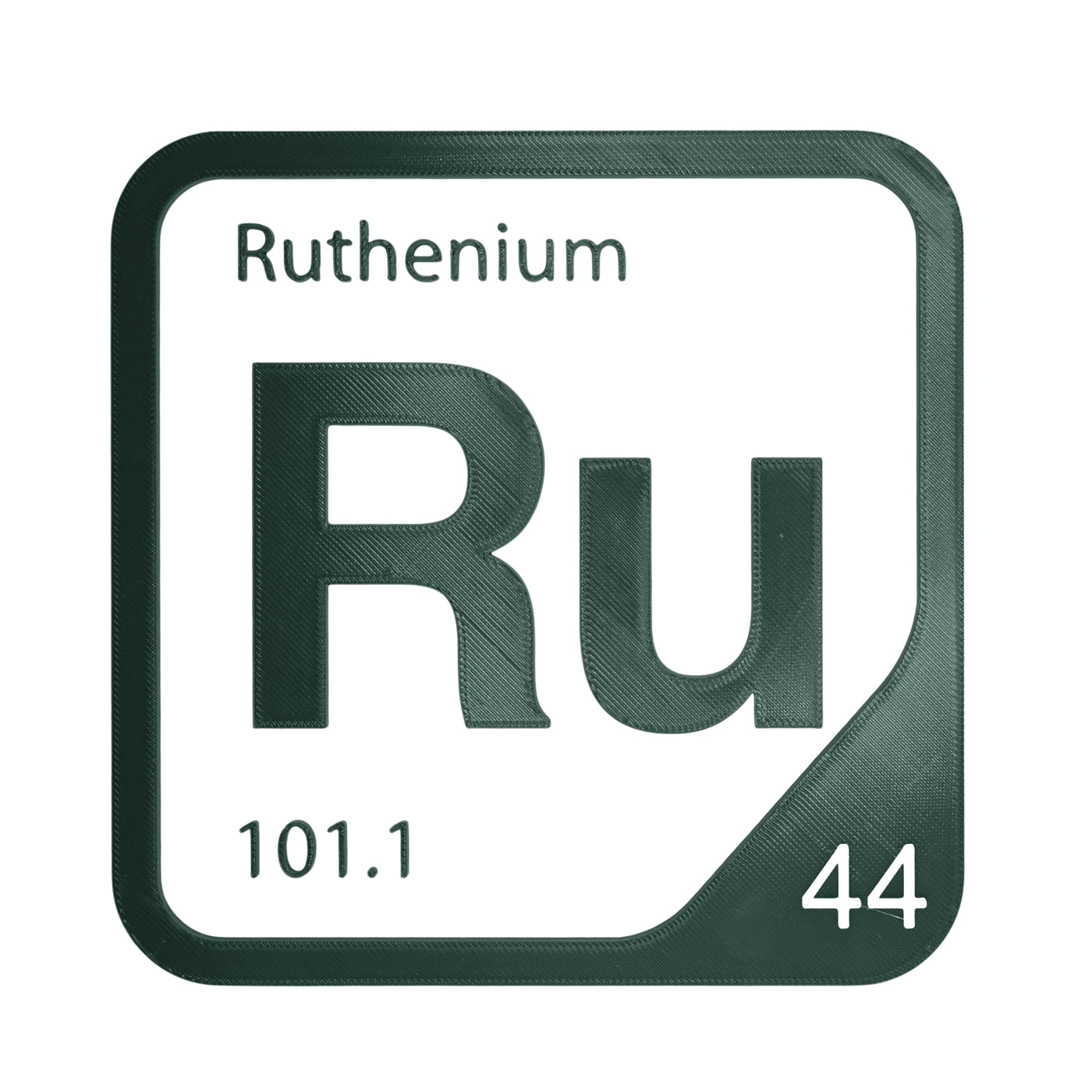 Ruthenium periodic table Elemental Tile in Forest Green