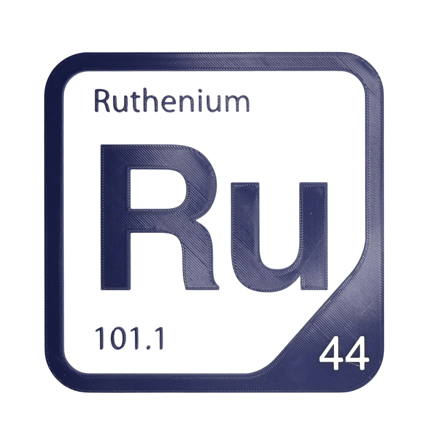 Ruthenium periodic table Elemental Tile in Navy Blue