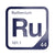 Ruthenium periodic table Elemental Tile in Navy Blue